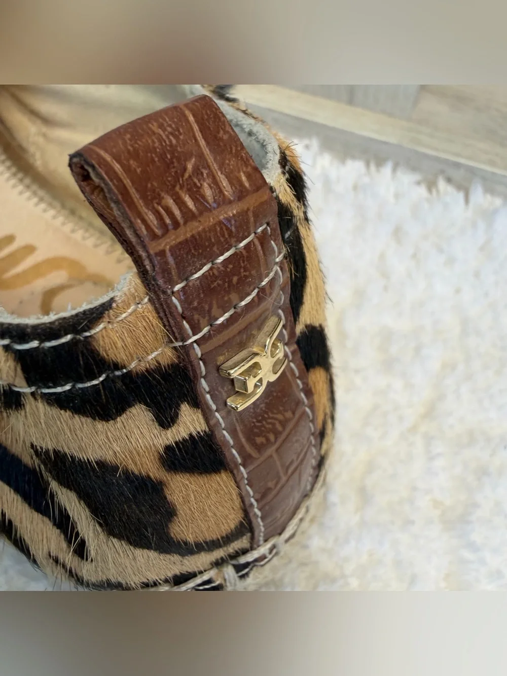 Sam Edelman - Women's Leopard Espadrille Slip On Sandal 8